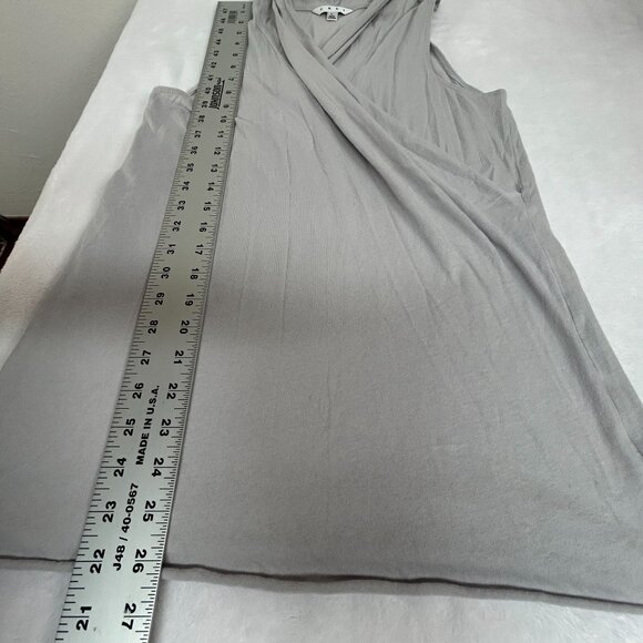Cabi Womens Drape Faux Wrap Sleeveless Top Large Grey Cotton Casual Style# 377 - Picture 8 of 9